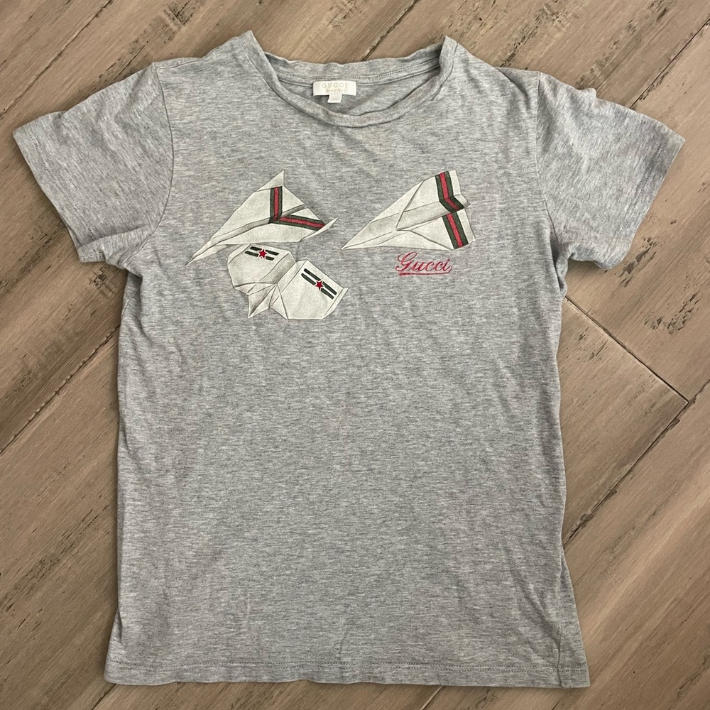 Gucci Gray Paper Planes Tee